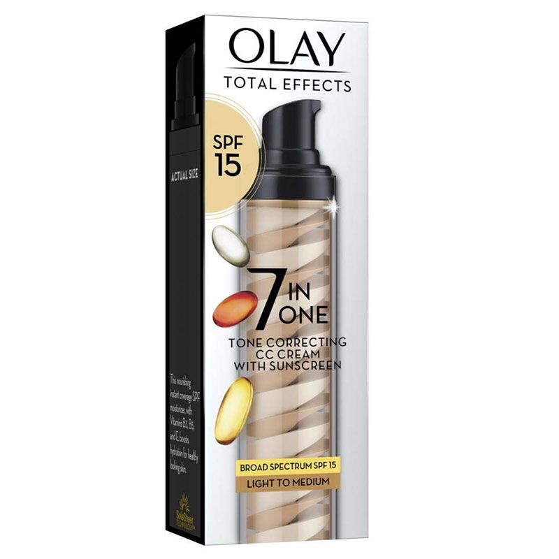 Olay Total Effects CC Cream SPF 15 Tone Correcting Moisturizer Anti-Aging CC Cream SPF 15 Moisturizer Skin Tone Corrector Hydrating CC Cream Medium to Deep Skin Tone